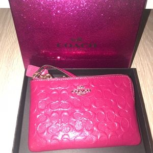 Coach Wristlet - Patent Leather Pink